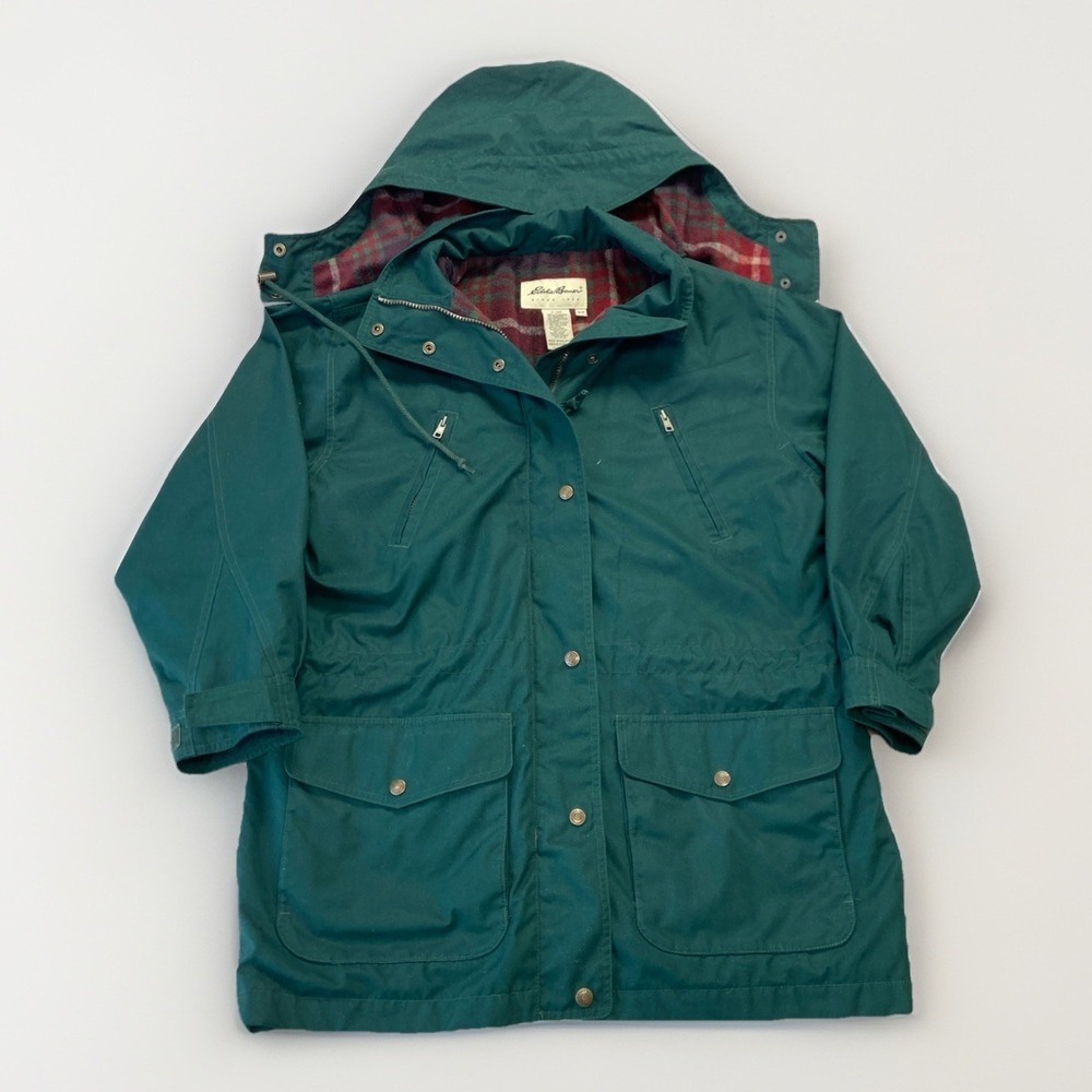 Eddie Bauer Jacket Mens S Lined Mountain Parka Barn Chore Coat Vtg 90s Green